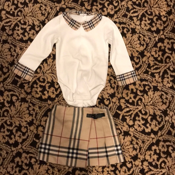 Burberry onesie & skirt 12 mos~